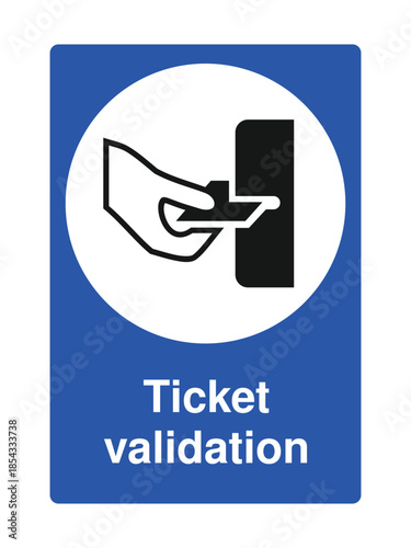 Ticket Validation Icon with Stylized Pass and Check Symbol for Events and Travel with Explanation – High Quality Vectorial Stock Image