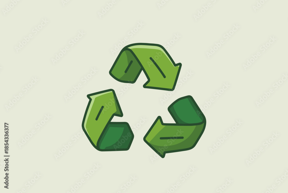 Obraz premium Vibrant Green Recycle Symbol Illustration Representing Sustainability