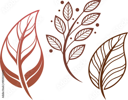 Vintage illustration of a seamless nature pattern featuring a vector set of autumn leaves and bird feather quills in a silhouette art style for decorative wallpaper design