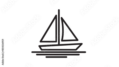 Sailboat glides across calm waters under clear sky