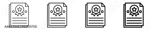 Certificate  Icon Set Different Style Collection