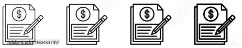 Contract  Icon Set Different Style Collection