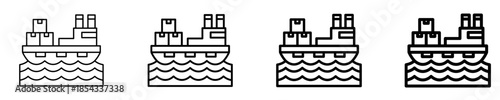 Cargo Ship  Icon Set Different Style Collection