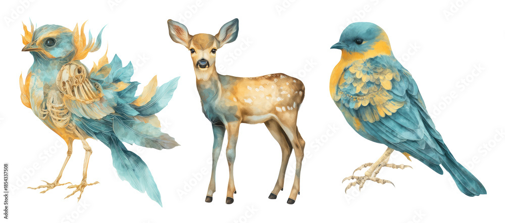 Obraz premium Symbolic Representation of Life, Death, and Rebirth in Nature's Creatures