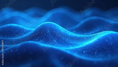 Fluid blue light waves, ethereal glowing pattern, flow, sparkle, beautiful