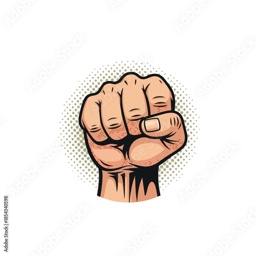 Fist of Power: Vector Illustration of Strength and Solidarity.