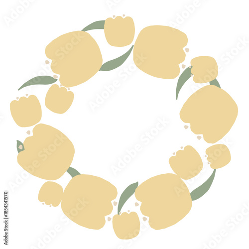 やさしい花のリース 幼稚園クラス名シリーズ｜チューリップ｜Gentle Flower Wreath for Kindergarten Class Name – Tulip