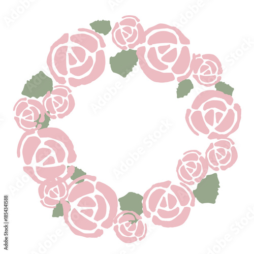 やさしい花のリース 幼稚園クラス名シリーズ｜バラ｜Gentle Flower Wreath for Kindergarten Class Name – Rose