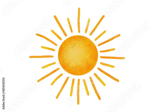 watercolor sun illustration 