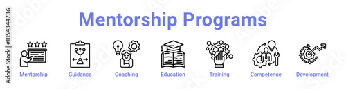 Mentorship Programs Icon Banner and Collection