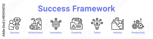 Success Framework Icon Banner and Collection