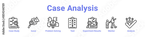 Case Analysis Icon Banner and Collection