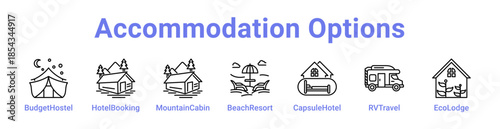 Accommodation Options Icon Banner and Collection