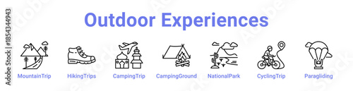 Outdoor Experiences Icon Banner and Collection