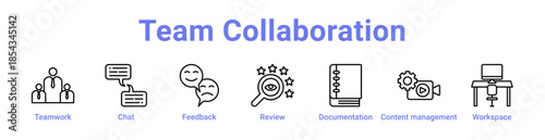-Team Collaboration Icon Banner and Collection