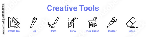 -Creative Tools Icon Banner and Collection