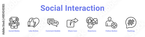 -Social Interaction Icon Banner and Collection