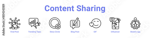 -Content Sharing Icon Banner and Collection