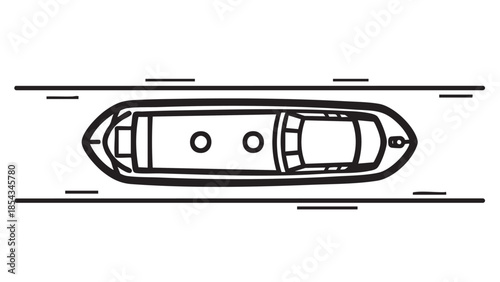 Top view of a boat on calm waters