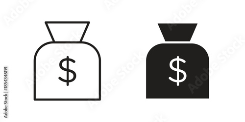 Budget icons for graphic design, logo, Web site, social media, UI, mobile app, vector illustration