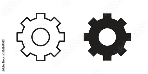 Cogwheel icons for graphic design, logo, Web site, social media, UI, mobile app, vector illustration