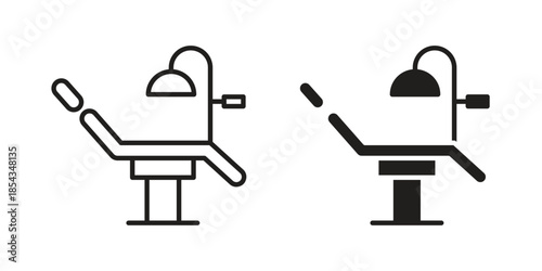 Dentist chair icons for graphic design, logo, Web site, social media, UI, mobile app, vector illustration