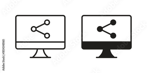 Digital marketing icons for graphic design, logo, Web site, social media, UI, mobile app, vector illustration