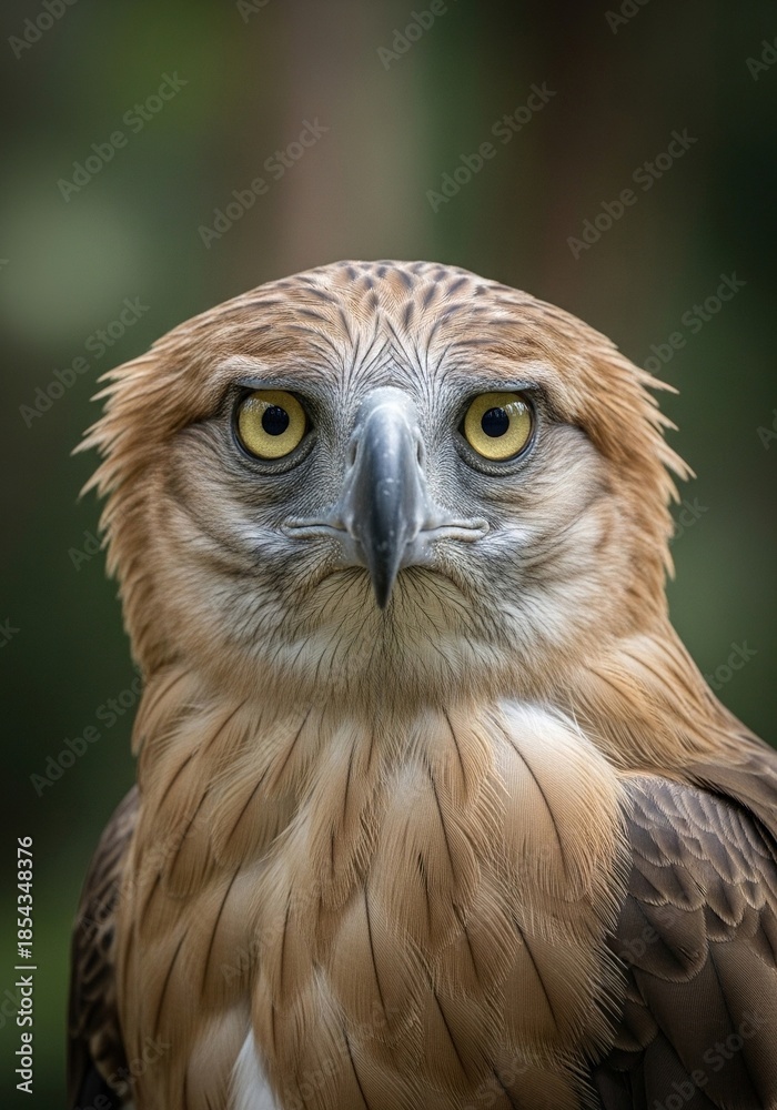 Fototapeta premium Close-up of a majestic eagle with piercing yellow eyes in natural habitat