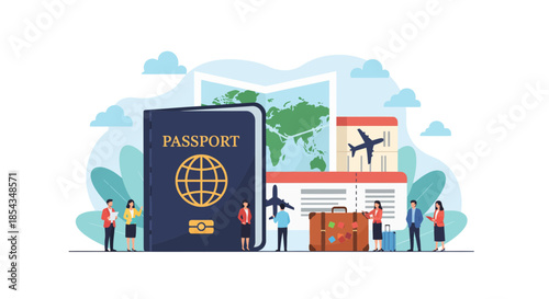 Passport and Travel Essentials A Journey Preparation Illustration.