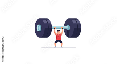 Strong athlete lifting heavy barbell demonstrating power and strength during workout.