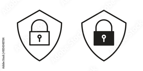 Encryption icons for graphic design, logo, Web site, social media, UI, mobile app, vector illustration