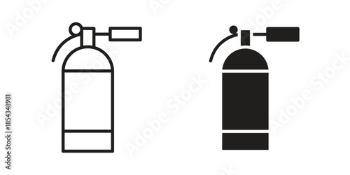 Fire extinguisher icons for graphic design, logo, Web site, social media, UI, mobile app, vector illustration
