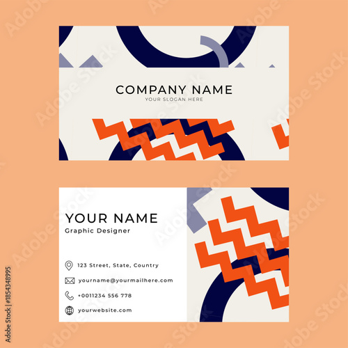 Set of bussines card in memphis style geometric pattern, line and geometric figures. Design backgrounds for invitation, brochure, cover, website banner, bussines card and social media.