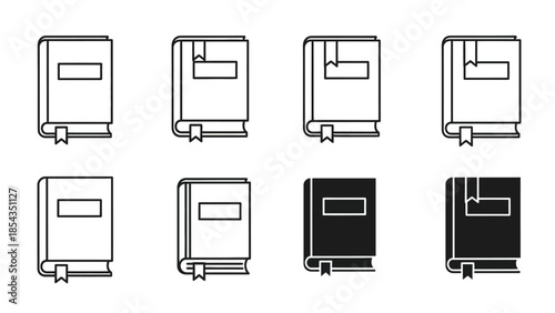 Collection of books displayed in a grid with varying line art styles