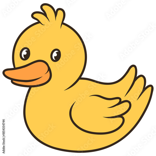 Yellow Rubber Duck Cartoon Illustration