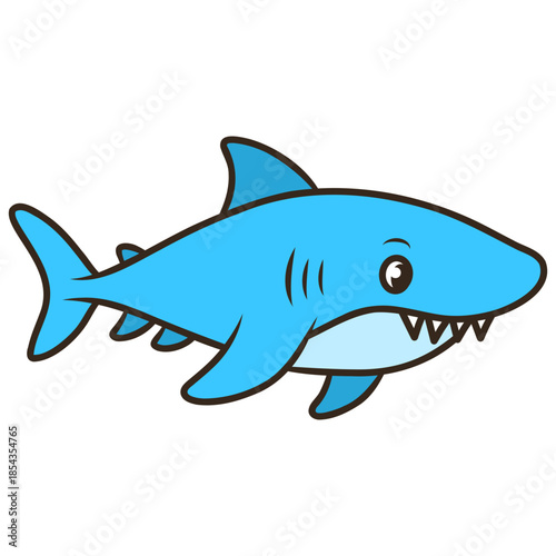 Cartoon Illustration of a Blue Shark