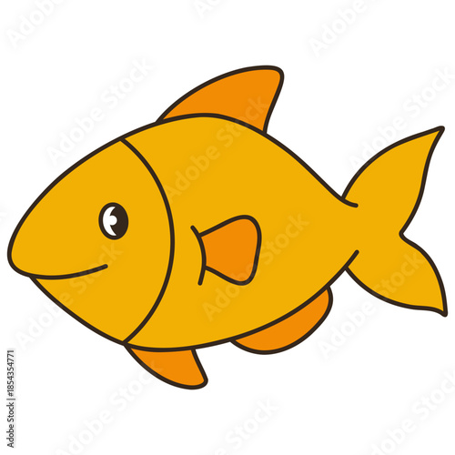 Cartoon Illustration of a Goldfish