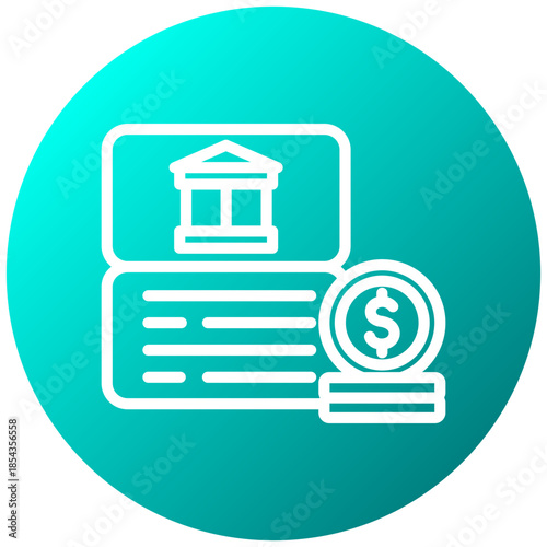 Account Balance Gradient Icon, Mini Illustration Relate To Payment Service. Use For Modern Concept, Ui, Ux Web And App Development.