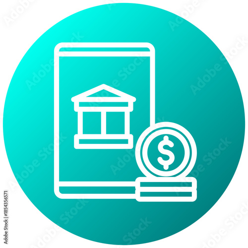 Account Balance Gradient Icon, Mini Illustration Relate To Payment Service. Use For Modern Concept, Ui, Ux Web And App Development.