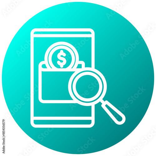 Balance Inquiry Gradient Icon, Mini Illustration Relate To Payment Service. Use For Modern Concept, Ui, Ux Web And App Development.