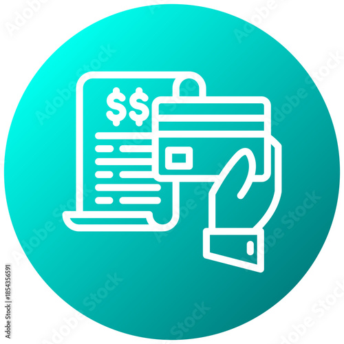Bill Payment Gradient Icon, Mini Illustration Relate To Payment Service. Use For Modern Concept, Ui, Ux Web And App Development.
