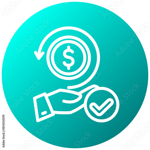 Cashback Gradient Icon, Mini Illustration Relate To Payment Service. Use For Modern Concept, Ui, Ux Web And App Development.