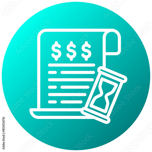 Pending Payment Gradient Icon, Mini Illustration Relate To Payment Service. Use For Modern Concept, Ui, Ux Web And App Development.