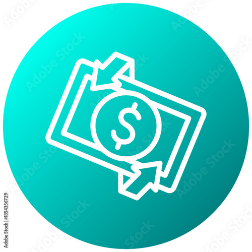 Refund Gradient Icon, Mini Illustration Relate To Payment Service. Use For Modern Concept, Ui, Ux Web And App Development.