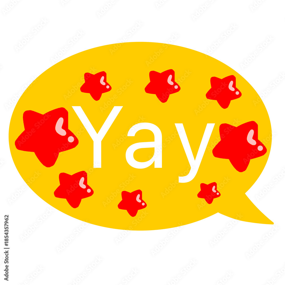Fototapeta premium Yay speech bubble simple illustration イェーイ 英語 吹き出し シンプル イラスト 