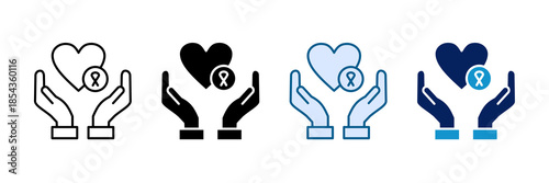 Charity Awareness Icon Set Multiple Style Collection