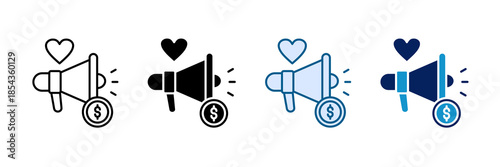 Charity Campaign Icon Set Multiple Style Collection