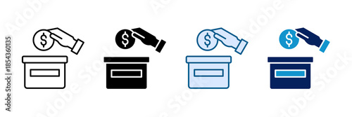 Donation Hand Icon Set Multiple Style Collection