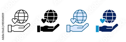 Nonprofit Support Icon Set Multiple Style Collection