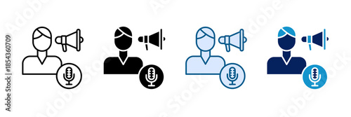 Influencer Storytelling Icon Set Multiple Style Collection